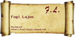 Fogl Lajos névjegykártya