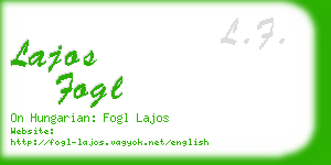 lajos fogl business card